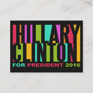 Carte De Visite Hillary Clinton colorée 2016 businesscards faits