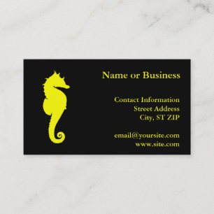 Carte De Visite Hippocampe jaune