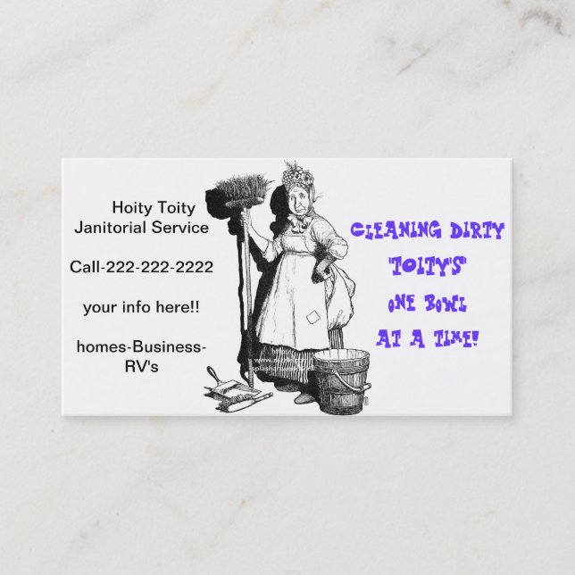 Carte De Visite "Hoity Toity de concierge " (Devant)