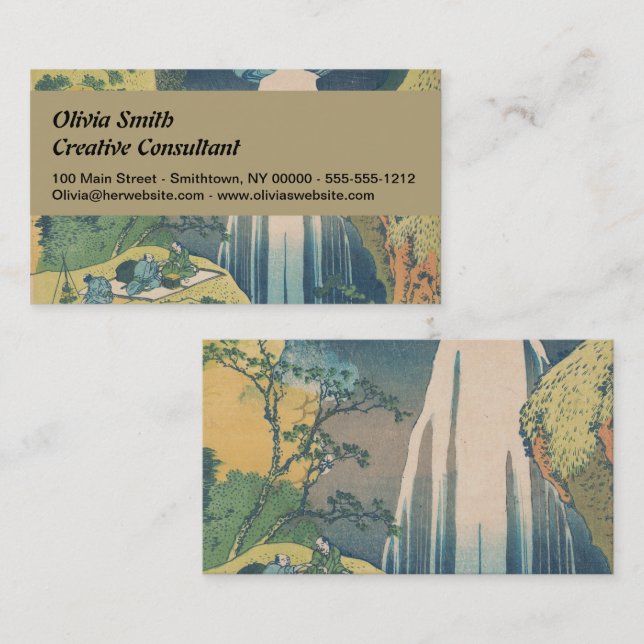 Carte De Visite Hokusai Amida Cascade Japon (Devant / Derrière)