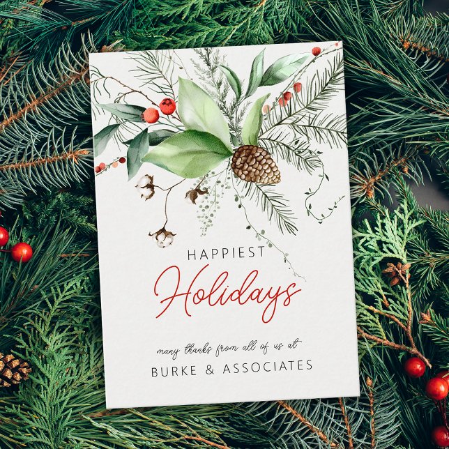Carte De Visite Holiday Business Greenery Personalized (Holiday Business Greenery Personalized Business Card)