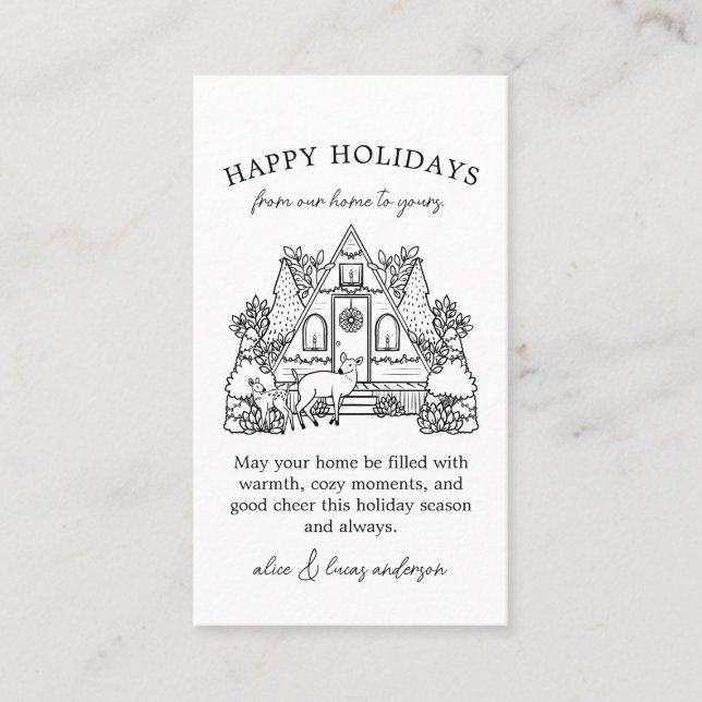 Carte De Visite Holiday Deer Home do-it-yourself Christmas Cadeau  (Devant)