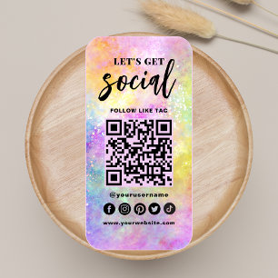 Carte De Visite Holo Opal Style QR Code Se Connecter Avec Nous Mod