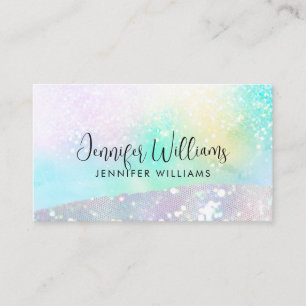 Carte De Visite Holo Parties scintillant Pastel Moderne Pastel Cou