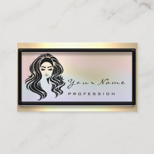 Carte De Visite Hologramme de maquillage de l'extension du salon d (Devant)