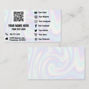Carte de visite hologramme de médias sociaux Code 