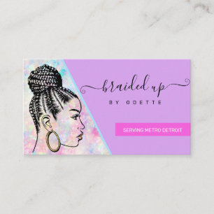 Carte De Visite Hologramme moderne Holographique Hair Braider Salo