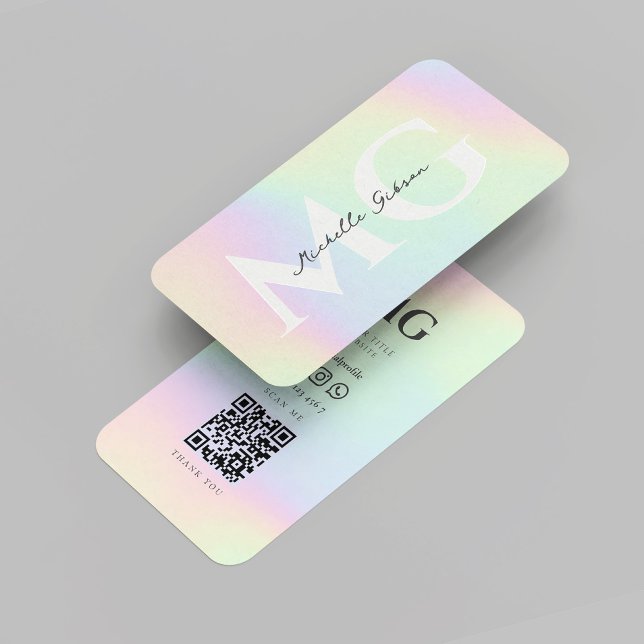 Carte De Visite Hologramme professionnel Monogramme moderne (Modern Monogram Professional Holographic Business Card
)