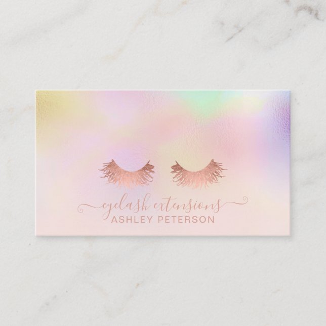 Carte De Visite Hologramme rose moderne ombre rose vermillon (Devant)