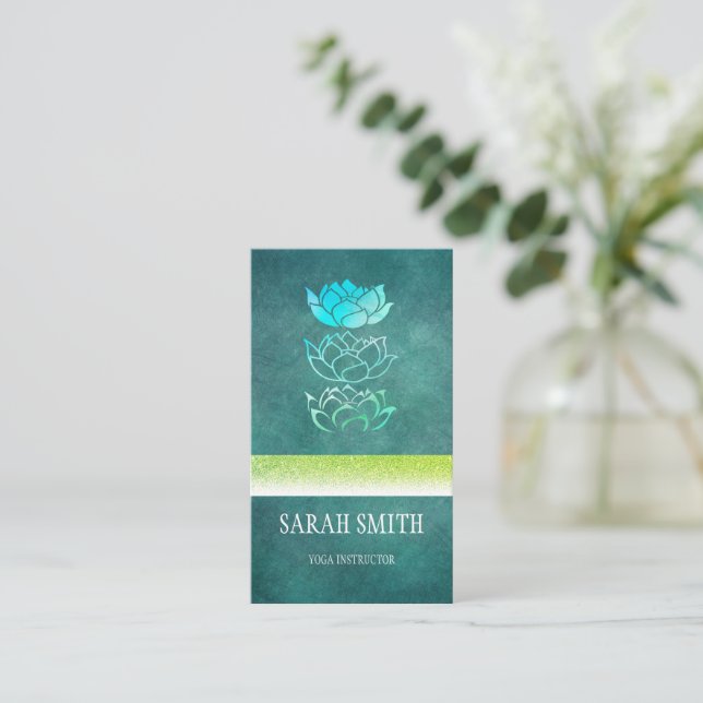 Carte De Visite Hologramme vert professionnel moderne (Debout devant)