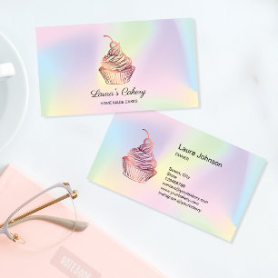 Carte De Visite Holograph Cakes & Sweets Cupcake Maison Boulangeri
