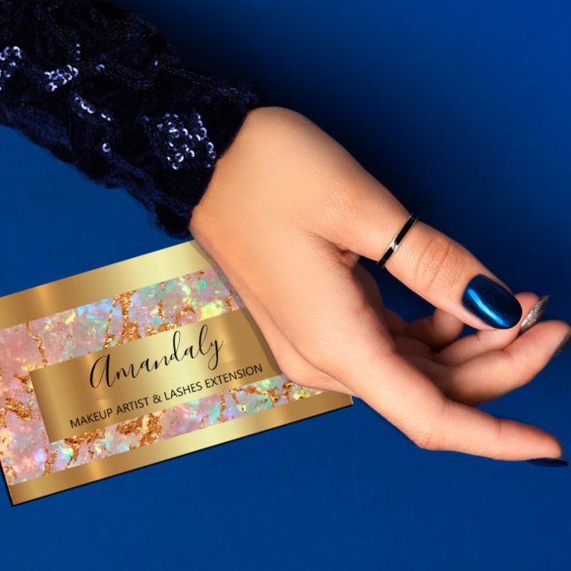 Carte De Visite Holograph Gold Marble Copper Frame Event (Holograph Gold Marble Copper Frame Event Business Card)