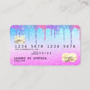 Carte De Visite Holograph Pastel unicorn Modern Credit Card LOGO