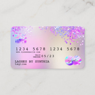 Carte De Visite Holograph Pastel unicorn Modern Credit Card Style