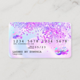 Carte De Visite Holograph Pastel unicorn Modern Credit Card Style