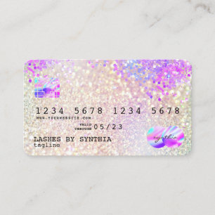 Carte De Visite Holograph Pastel unicorn Modern Credit Card Style