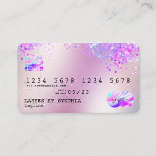 Carte De Visite Holograph Pastel unicorn Modern Credit Card Style