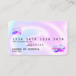 Carte De Visite Holograph Pastel unicorn Modern Credit Card Style
