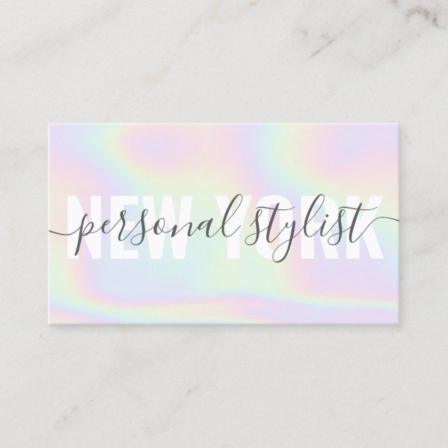 Carte De Visite Holographe arc-en-ciel signature girlist (Devant)