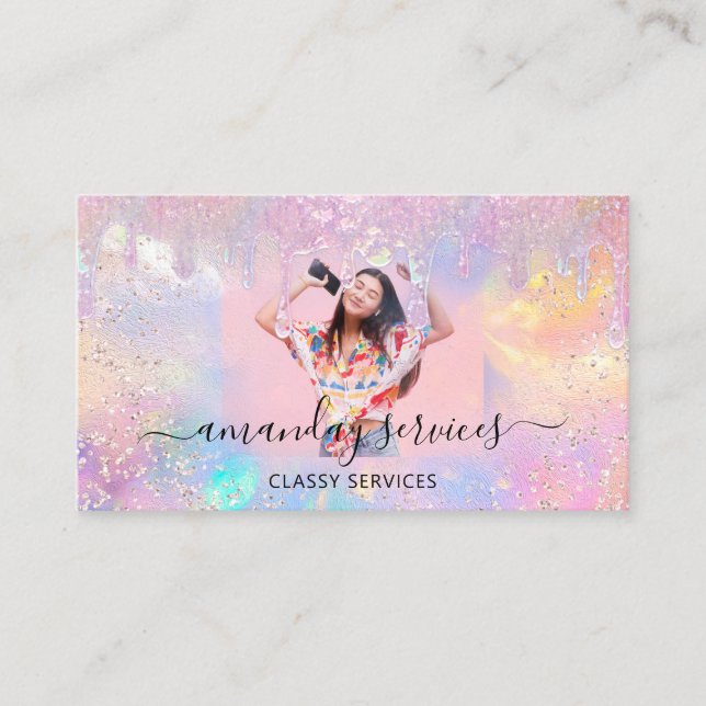 Carte De Visite Holographe Boutique Boutique Drives QR Logo Custom (Devant)