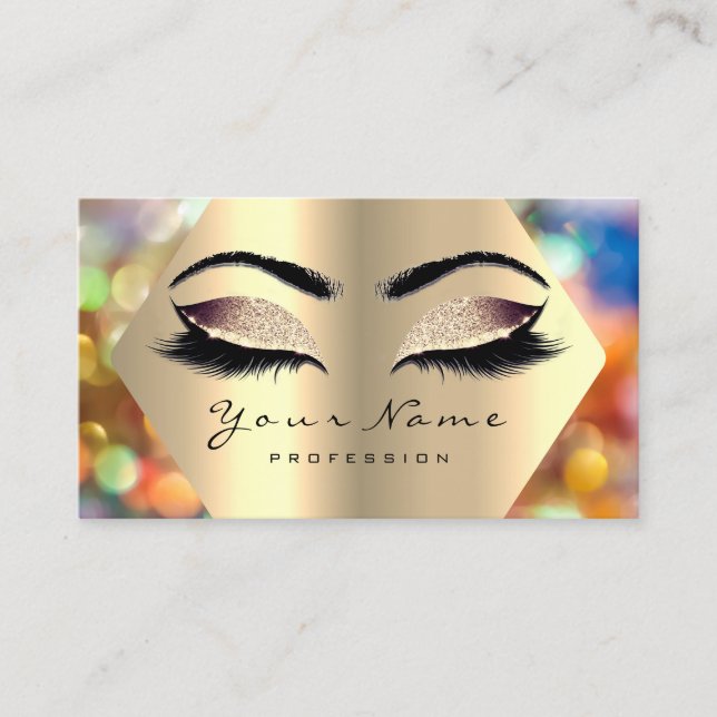 Carte De Visite Holographe de maquillage de Parties scintillant d' (Devant)