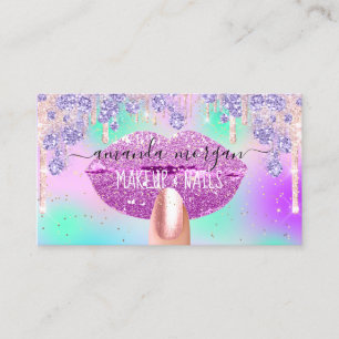 Carte De Visite Holographe de maquillage des ongles Lipes Parties 