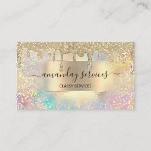 Carte De Visite Holographe Déchets de maquillage Confetti clous