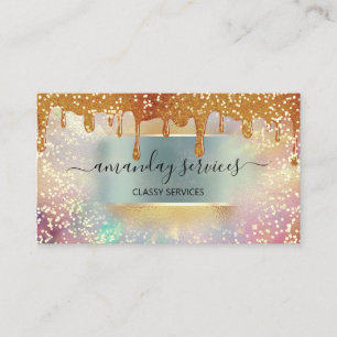 Carte De Visite Holographe Déchets Mint Maquillage Lashes Nails Ch