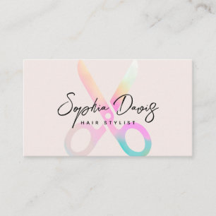Carte De Visite Holographe Holographe Holographe Ciseaux Logo Scri