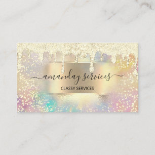 Carte De Visite Holographe Lashes de maquillage NAILS Boutique Gol