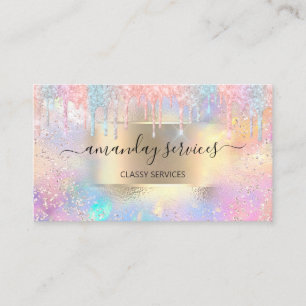 Carte De Visite Holographe maquillage Boutique Nails Parties scint