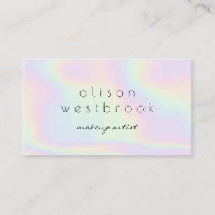 Carte De Visite Holographe maquillage moderne pastel arc-en-ciel
