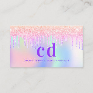 Carte De Visite Holographe monogramme de la parties scintillant de