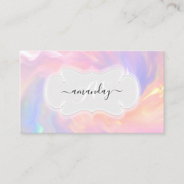 Carte De Visite Holographe professionnel de maquillage Nails Lash (Devant)