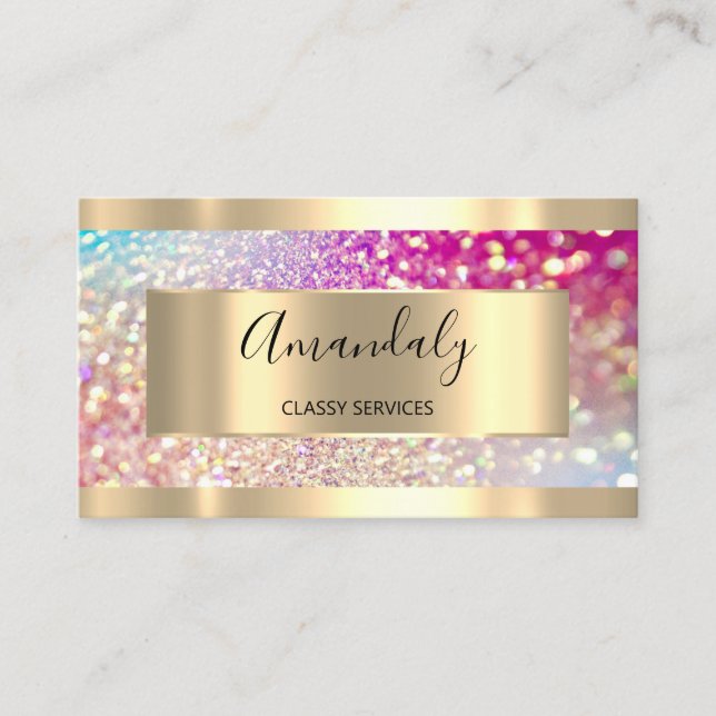 Carte De Visite Holographe professionnel maquillage Parties scinti (Devant)