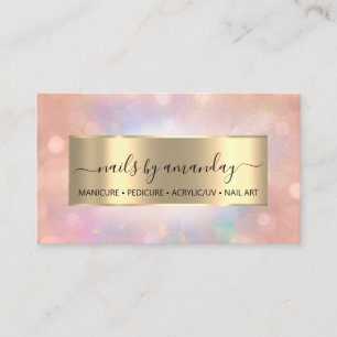 Carte De Visite Holographe Rose de maquillage professionnel