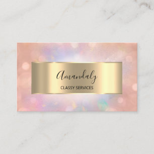Carte De Visite Holographe Rose de maquillage professionnel Nails