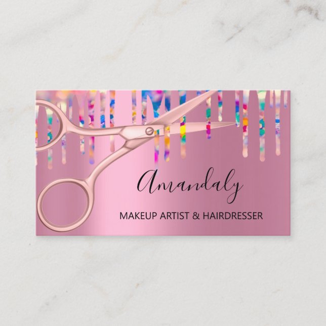 Carte De Visite Holographe Rose Holographe  (Devant)