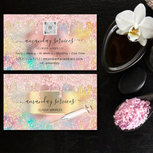 Carte De Visite Holographe Syringe Injections Studio Rose QRCode