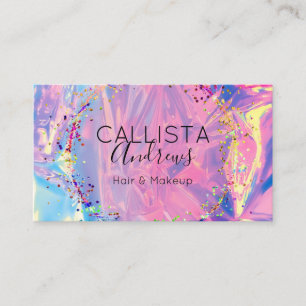 Carte De Visite Holographe violet rose Parties scintillant Salon C