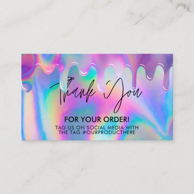 Carte De Visite Holographic Drift Merci Trendy Salon (Devant)