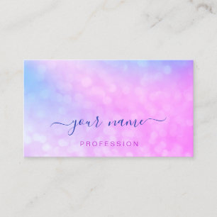 Carte De Visite Holographic Pink Blue Professional Abstrait Make-u