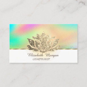 Carte De Visite Holographie couleur Lotus Parties scintillant or