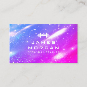 Carte De Visite Holographie du logo Dumbbell du formateur personne