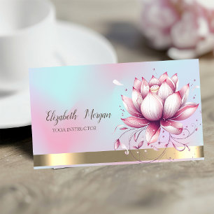Carte De Visite Holographie élégante de la fleur de Lotus