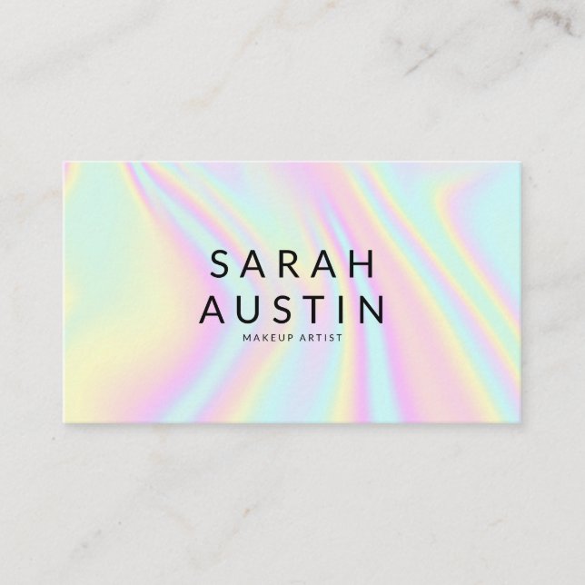 Carte De Visite Holographie moderne Pastel Rainbow (Devant)
