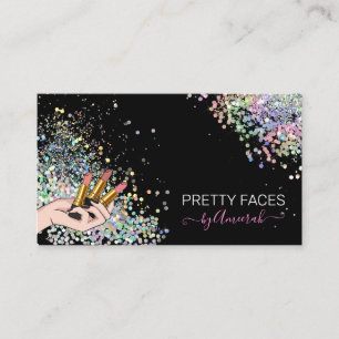 Carte De Visite Holographie Parties scintillant MUA Lipstick Logo 