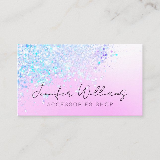 Carte De Visite Holographie Parties scintillant personnalisée Qr C (Devant)