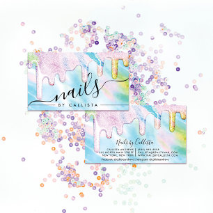 Carte De Visite Holographie Vert Mer Épais Parties scintillant Lec