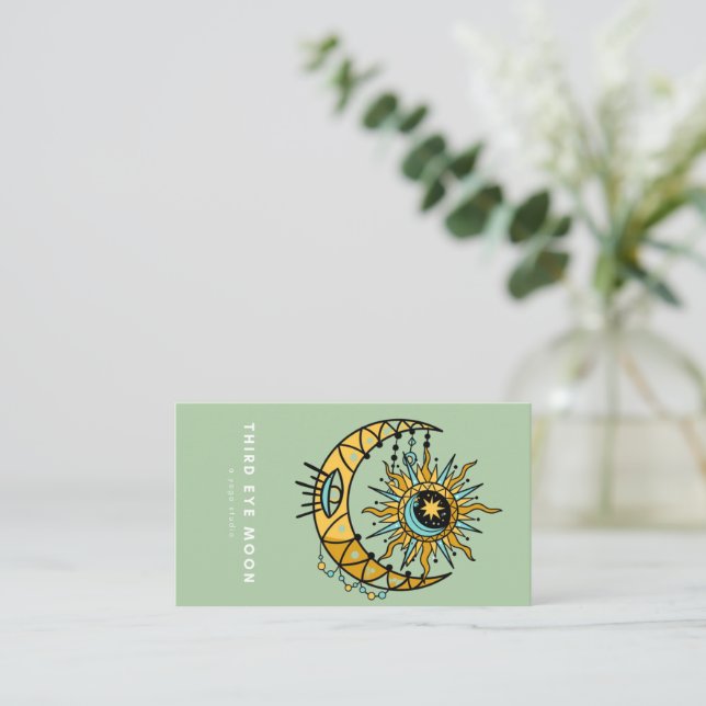 Carte De Visite Holographique 3E Lune Yoga Lune Entraîneur Holisti (Debout devant)